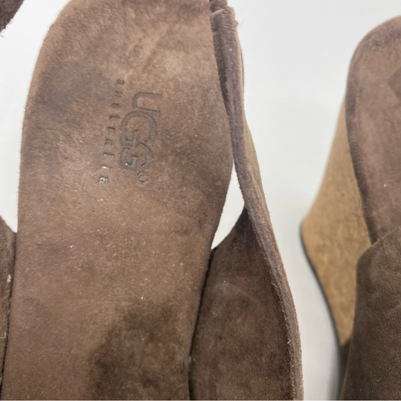 Ugg Hazel Suede Ankle Strap Women's Cork Wedge Platform Sandals Sz 7 SN 1771 - Picture 8 of 8